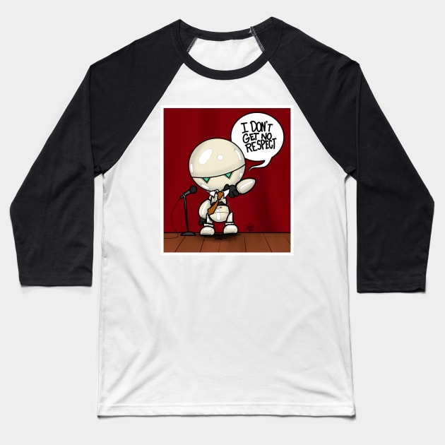 Marvin the Paranoid Comic Baseball T-Shirt by UzzyWorks